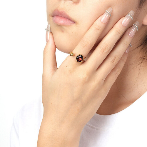 December Birthstone Ring 18K Gold Plated Colored Zircon 2