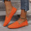 Women's Plus Size Slip-On Flat Shoes Orange Size 35 1