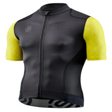 (S, Yellow/Black) Skins Mens Elite Mock Neck Cycling Top