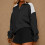 Women's Oversized Quarter-Zip Sweatshirt Color Block 4