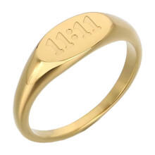 Women's Stainless Steel Minimalist 11:11 Ring Gold Size 11
