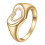 Women's Stainless Steel Shell Double Heart Ring Gold Size 7 1