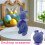 Easter Bunny Foam Ornaments Green Lightweight 3
