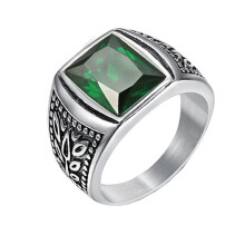 Stainless Steel Tulip Wedding Band with Cubic Zirconia Size
