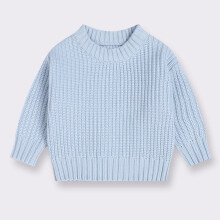 Baby Girl Long Sleeve Light Blue Pullover Sweater 18-24