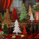 Ensemble de 8 sapins de Noël rustiques en bois 8