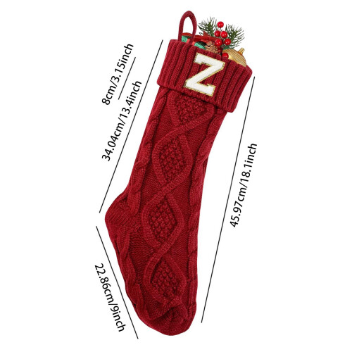 Bas de Noël brodés avec initiales, 45 cm (18 pouces). 2