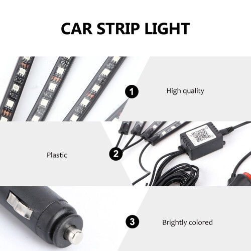 Car LED Strip Light Kit for Interior Ambient Lighting with 2