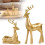 Gold Reindeer Christmas Decor Set Resin 2 pcs 1