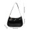 Pochette en cuir verni noir, mini sac hobo 3