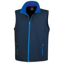 (M, Navy/Royal Blue) Result Mens Printable Softshell Body Warmer