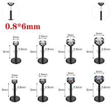 Surgical Steel Labret Stud Earrings 8 pcs 18g/20g 0.8 mm x