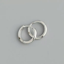Sterling Silver 925 Huggie Hoop Earrings 14mm Outer Diameter