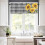 Sunflower Kitchen Curtains Set Black White Buffalo Plaid 3