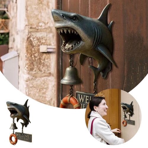 Shark-Shaped Wall-Mounted Doorbell for Outdoor Use 1