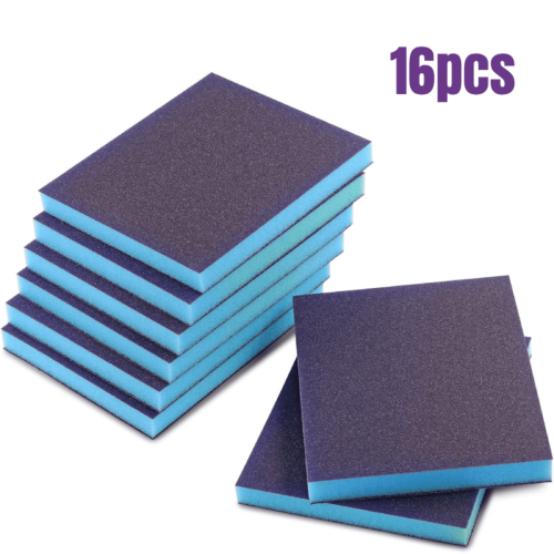 Sanding Sponge 220 Grit 16 Pcs Washable Reusable