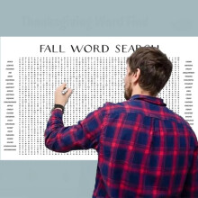 Giant Wall Poster Thanksgiving Christmas Word Search Puzzle