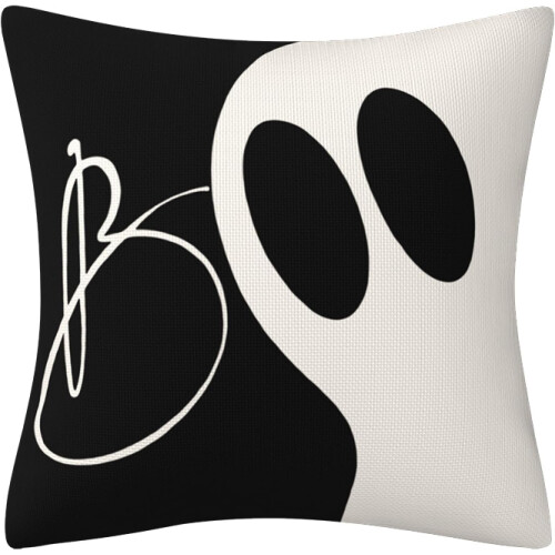 Set di 4 federe per cuscini Halloween Boo, 45x45 cm, in lino 2