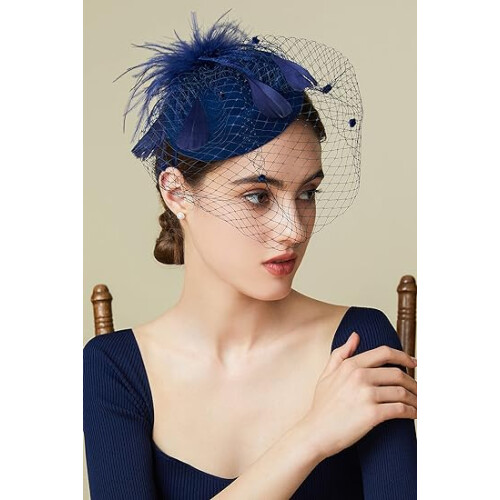 Chapeau bibi style vintage, chapeau pillbox, coiffe de cocktail avec 1