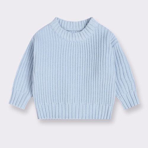 Baby Girl Long Sleeve Light Blue Pullover Sweater 18-24 2