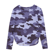 Purple Camo Tunic Blouse for Kids Long Sleeve