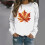 Women's Crewneck Sweatshirt Fall Leaf Graphic Long Sleeve 5