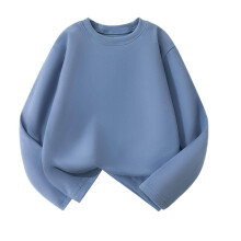 Royal Blue Crewneck Shirt for Boys Long Sleeve Loose Fit