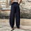Damen-Freizeithose in Uni-Marineblau mit elastischem Bund 5