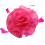 Cappello Derby da donna rosa acceso con fiori, piume e rete per capelli 3
