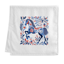Ethnic Horse Hand Towel Cotton Bathroom Decor 15.5x29.5 Inch