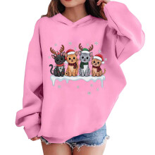 Pink Kids Hooded Sweatshirt Long Sleeve Regular Fit