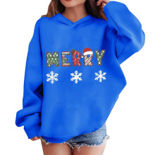 Royal Blue Kids Hooded Pullover Sweatshirt Long Sleeve Size