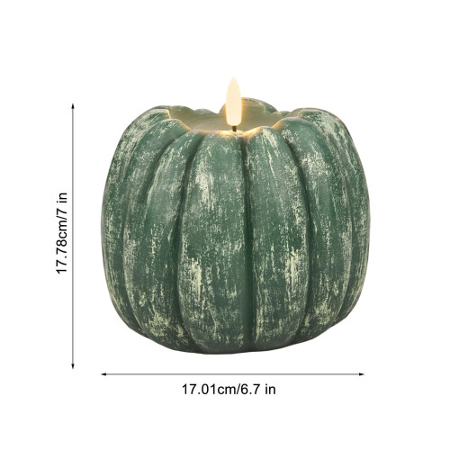 Flameless LED Pumpkin Candle with Timer and Remote 2