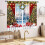 Christmas Curtains Red Snowflake Pine Tree Design 2 Panel 4
