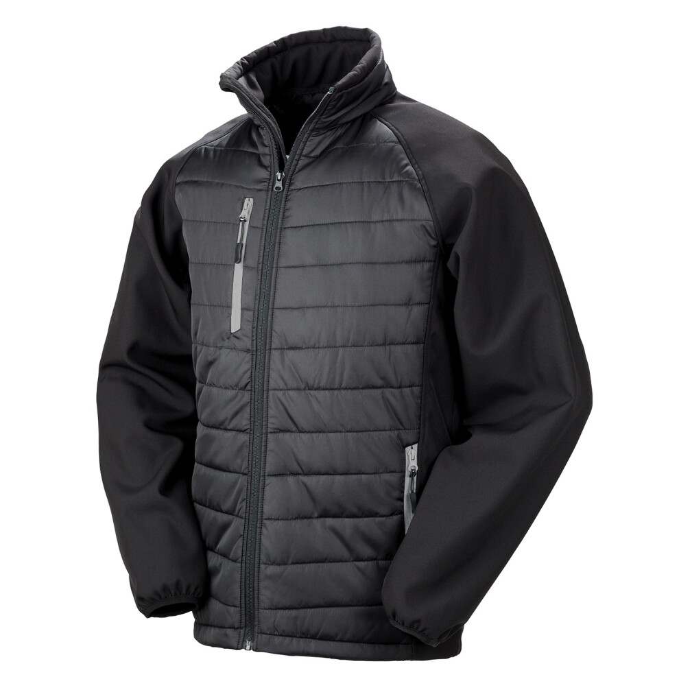 Result (Xl, Black/Grey) Unisex Adult Compass Softshell Padded Jacket