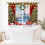 Christmas Curtains Red Snowflake Pine Tree Design 2 Panel 5