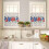 4th of July Kitchen Curtains Set with Valances Blue Red 4