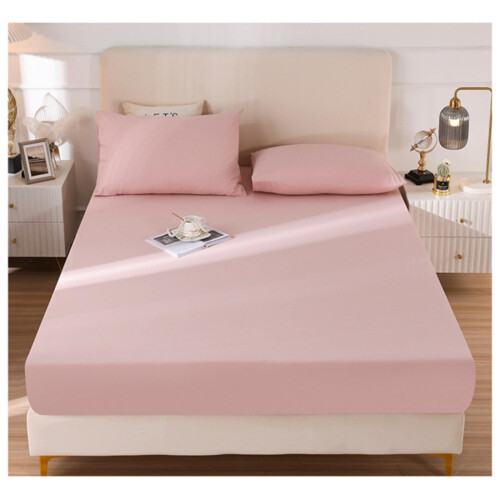 Ensemble de drap-housse 3 pièces 200x220cm avec 2 taies d'oreiller 2