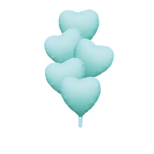 Pastel Heart Foil Balloons 18 inch 5 pcs