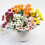 Composition florale d'automne en soie - Chrysanthèmes coucher de soleil résistants au vent 5