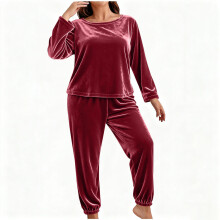 Women's Flannel Pajama Set Long Sleeve Plus Size