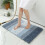 Tapis de bain antidérapant en polyester absorbant l'eau, bleu 2