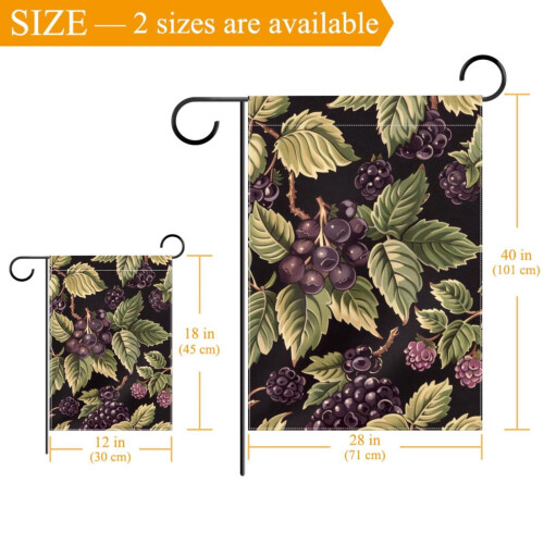 Gartenflagge mit Brombeermuster, 12 x 18 Zoll, doppelseitig 2
