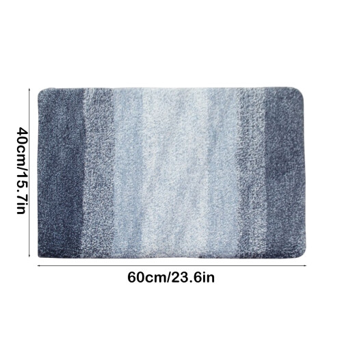 Tapis de bain antidérapant en polyester absorbant l'eau, bleu 2