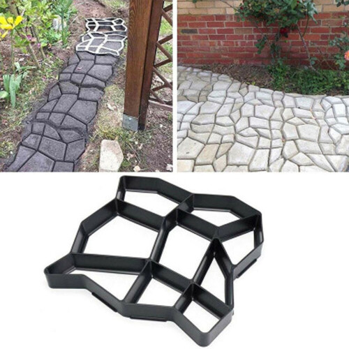 Black Reusable Concrete Path Mold Plastic Stepping Stone 1 2
