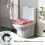 Universell passender, elastischer WC-Deckelbezug mit Blumenmotiv, universell passend 4