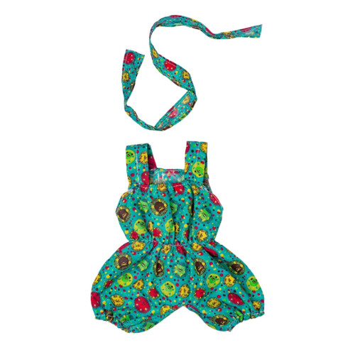 Salopette en coton vert pour poupées reborn de 20 cm 1