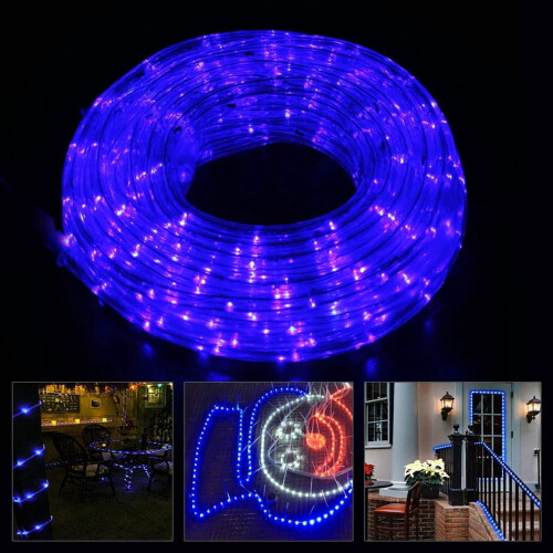 Blaue LED-Lichterkette, 15 Meter, wasserdicht, kürzbar 1