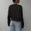 Women's Black Knit Cardigan Long Sleeve Button Front Short 3