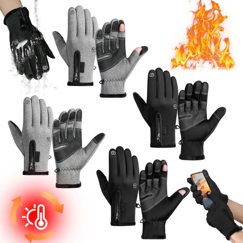 Gants thermiques d'hiver avec fermeture éclair et écran tactile 1
